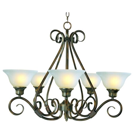 Maxim Five Light Kentucky Bronze Marble Glass Up Chandelier 2655MRKB